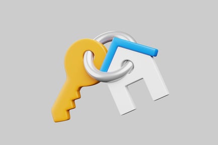 House key with charm