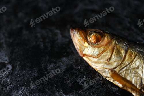 Preview: Concept of tasty food - delicious smoked fish