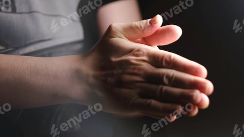Preview: Men hands use hand sanitizer, spray pump to clean and get rid of epidemic viruses. Concept. Close up