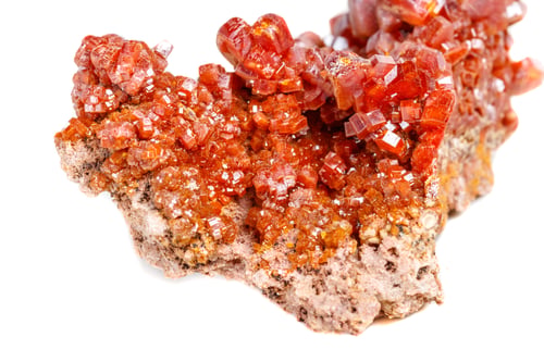 Preview: Macro mineral stone Vanadinite on a white background