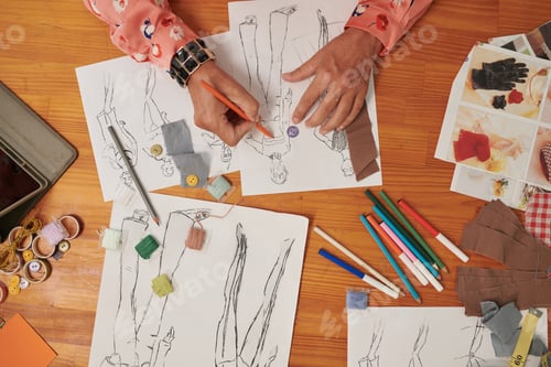 Preview: Fashion Designer Coloring Sketches