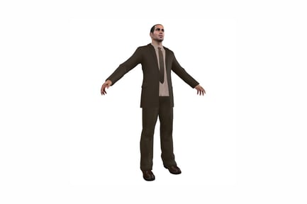 Preview: Man in suit with extended arms