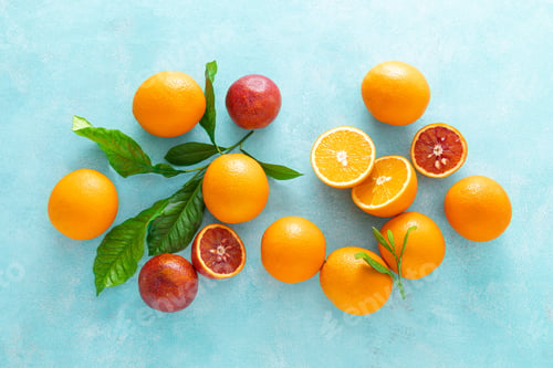 Preview: Oranges, fresh fruits, vitamin C concept