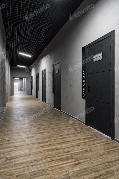 Preview: Long empty hall in new business office