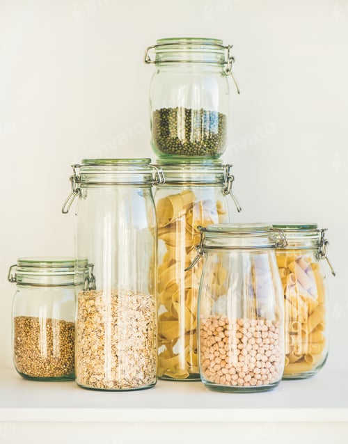 Preview: Raw cereals, grains, beans and pasta for healthy cooking