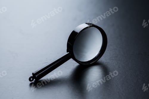Preview: magnifying glass on dark background
