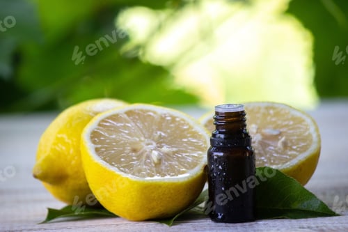 Preview: A bottle of lemon essential oil is an alternative medicine.