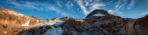 Preview: View of Vibrant Colorful Glacier Lake up in Rocky Mountains