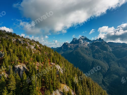 Preview: Canadian Mountain Landscape. Fall Season. Aerial Nature Background.