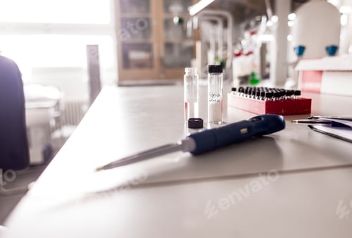 Preview: Medicine and pipette on desk in hospital