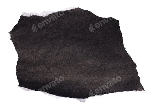 Preview: Piece of torn black paper with white ripped edge isolated element for scrapbooking