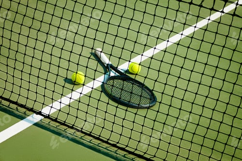 Preview: The tennis ball on a tennis court