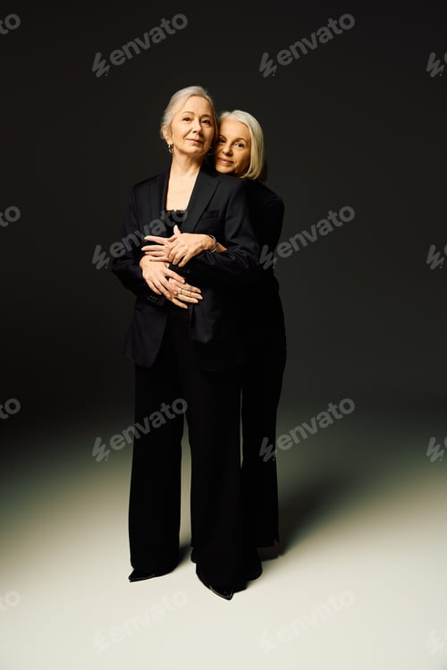 Preview: Celebrating style and love in a timeless embrace between two confident women