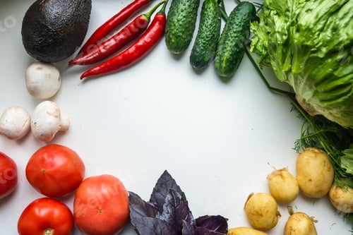 Preview: Fresh healthy vegetables for a healthy diet. Healthy food concept