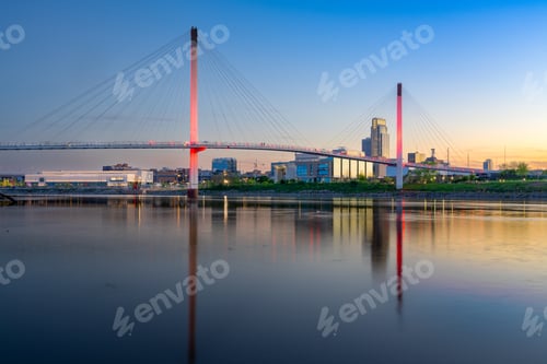 Preview: Omaha, Nebraska, USA Skyline on the Missouri River