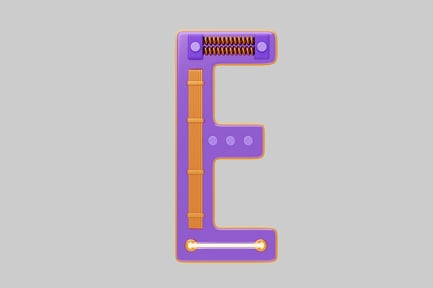 Preview: Futuristic purple letter e device