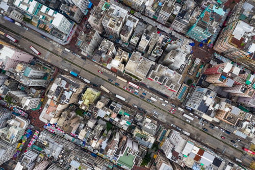 Preview: Sham Shui Po, Hong Kong 06 May 2019: Hong Kong downtown city from top