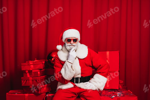 Preview: Santa Claus portrait, Christmas and newyear festive days concepts