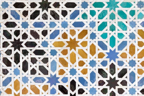 Preview: stained glass mosaic inside the city of the Alcazar
