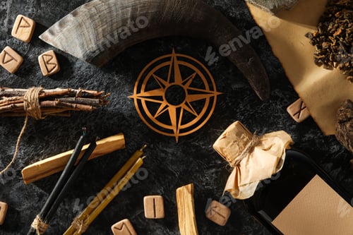 Preview: Magic, occult, esoteric, divination and wicca concept, top view