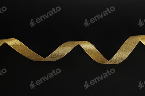 Preview: Elegant gold satin ribbon on black background