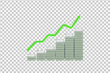 Rising Arrow Dollar Money Graph 3D Icon