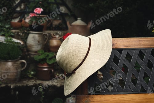 Preview: Women's summer hat on a bench