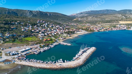 Preview: Aerial drone footage; Izmir Balikliova harbor and bay - Turkey