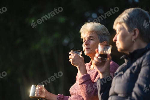 Preview: group of people family enjoy camping outdoor activity with nature, camp site living in happy time