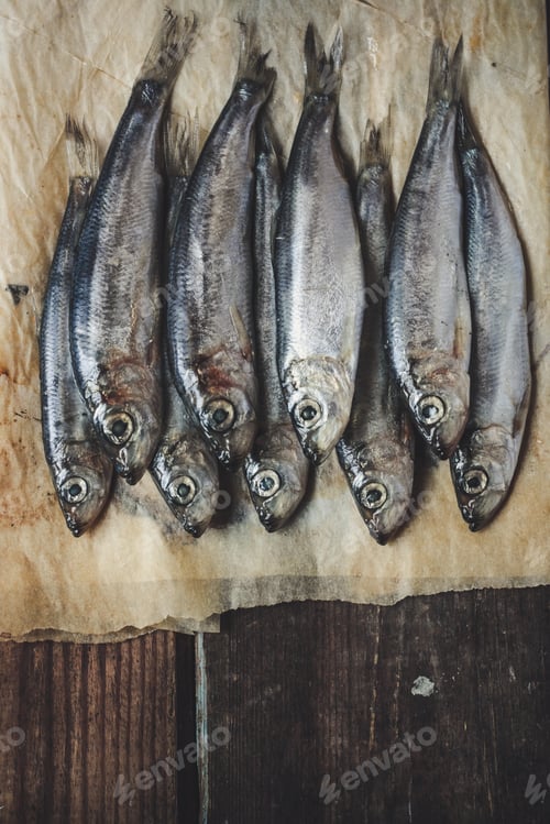 Preview: Salted Sprat Fish On The Table
