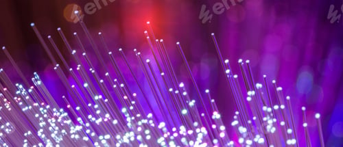 Preview: Fiber Optics Network Cable On Technology Background