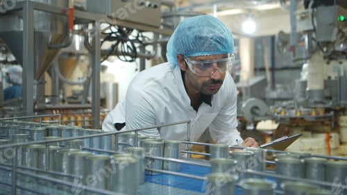 Preview: Production control supervisor inspects and controls the operation of each step