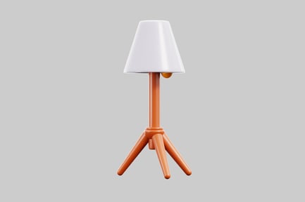 Preview: Minimalist tripod table lamp orange