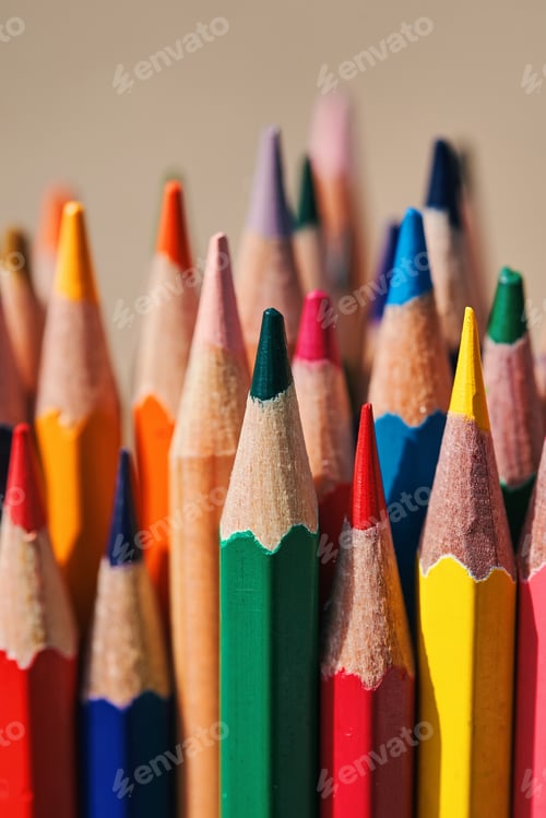 Preview: Close-up view of a bunch of the colored pencil