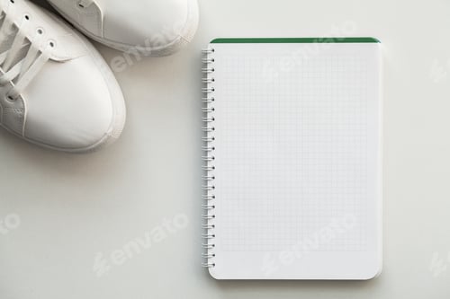 Preview: Stylish white fashion sneakers on white background.