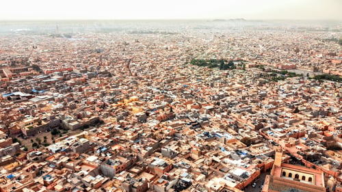 Preview: Aerial drone view of Marrakesh, Morocco
