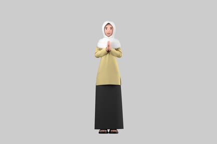 Preview: Islamic woman character with hijab