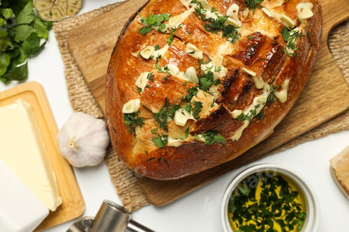 Preview: Tasty bakery product - garlic bread, homemade bread