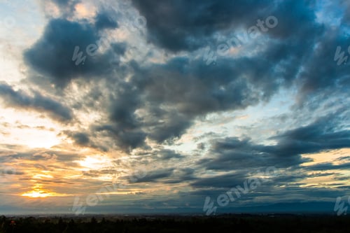 Preview: colorful dramatic sky with cloud at sunset