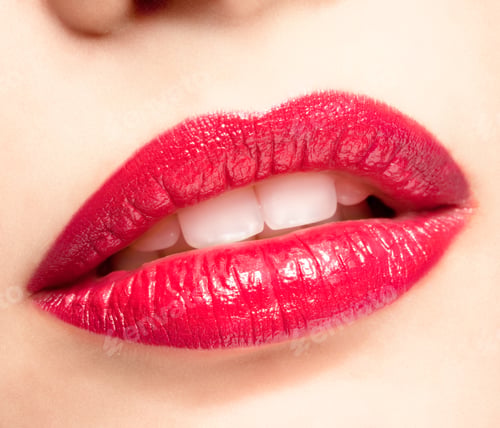 Preview: Closeup Of Woman Mouth With Red Lips