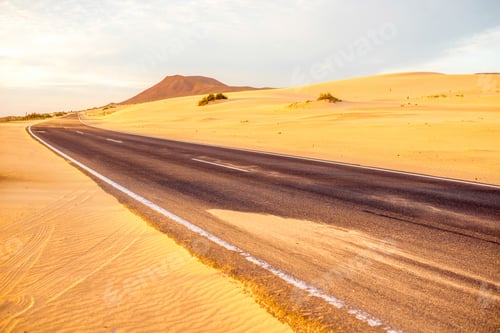 Preview: Desert road on Fuerteventura island