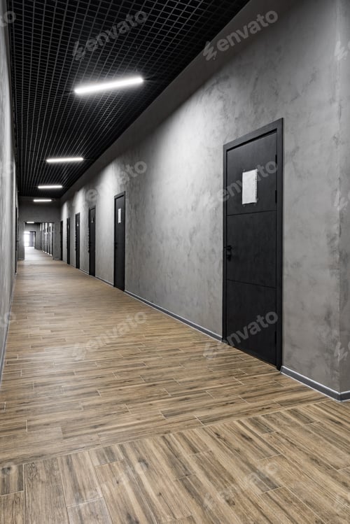 Preview: Long empty hall in new business office