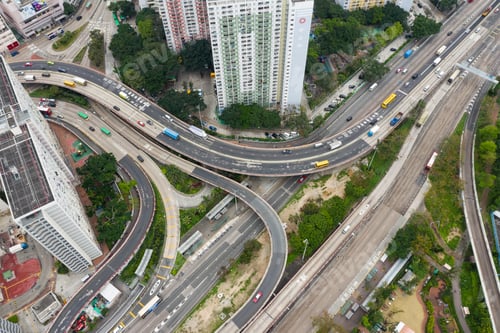 Preview: Choi Hung, Hong Kong 25 March 2019: Top view of Hong Kong city traffic