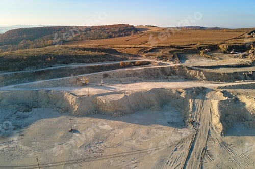 Preview: Aerial view of open pit mine of sandstone materials for construction industry