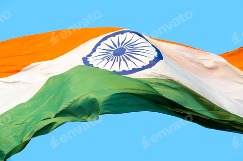 Preview: Close Up of National Indian Flag - Tricolor