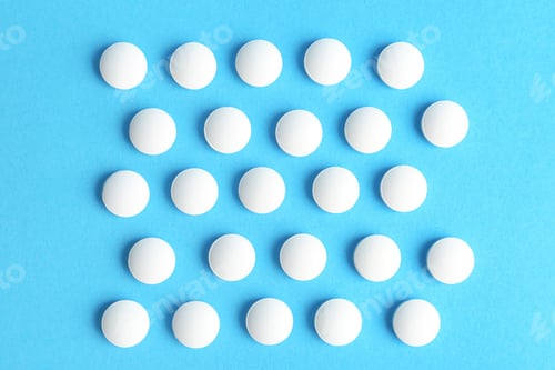 Preview: White pills on color background