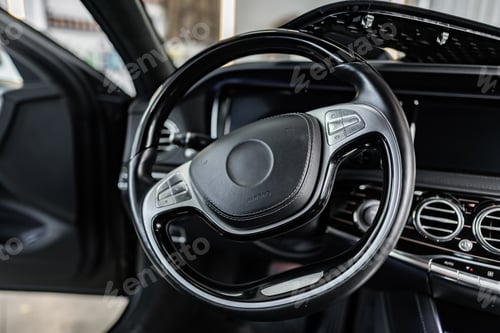 Preview: Cleaned interior of modern luxury car close up