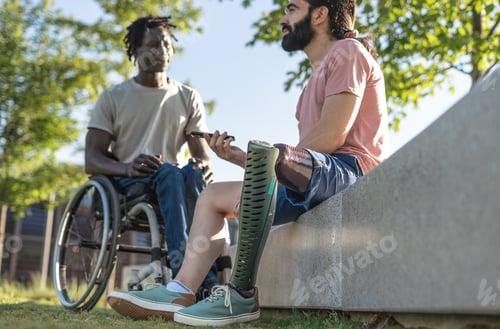 Preview: Two multi-ethnic friends meet for the first time in a city park