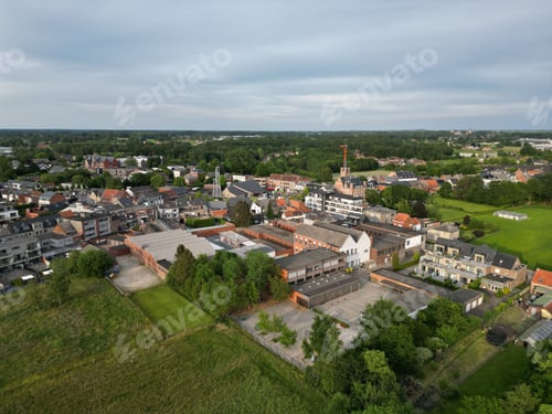 Preview: Aerial view of Sint-Katelijne-Waver city in Belgium