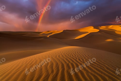 Preview: Sunset over the sand dunes in the desert